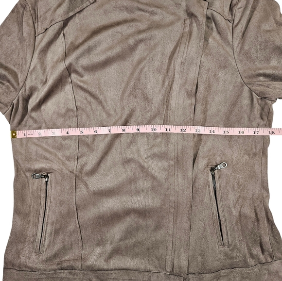 Kut From The Kloth Faux Seude Zip Up Jacket, Grey, Medium - Picture 13 of 16